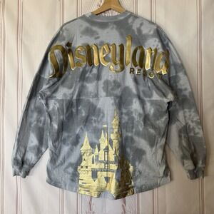 Disneyland Spirit Jersey Unisex Sz M Gray Tie Dye Gold Sleeping Beauty Castle